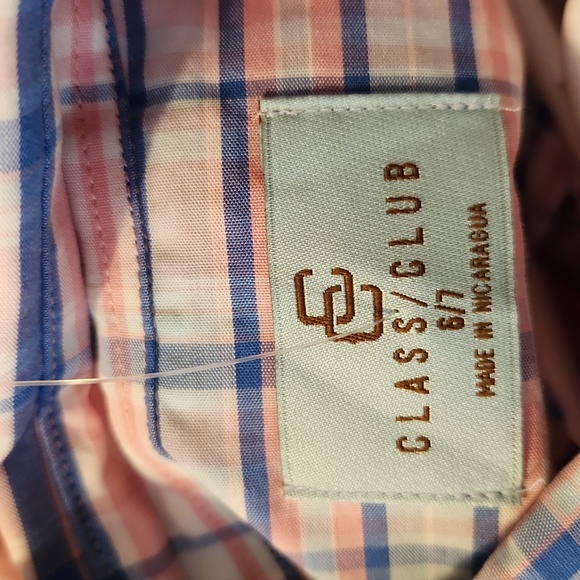 Class Club Pink Blue White Plaid Button Down Shirt Size 6/7 NWT - Picture 7 of 12